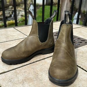 Blundstone Chelsea Boots in Dark Olive w Black Elastic Side Sz AU 6/US 9 Women’s